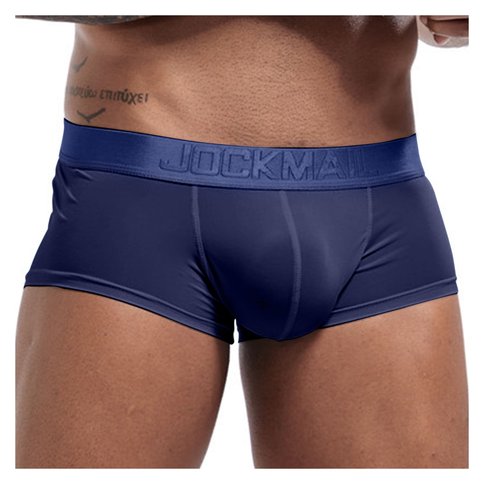 OVTICZA Men's Underwear Boxer Brief Sexy Anti Chafing Long Leg Underwear,  Blue 4XL