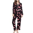 thumbnail image 2 of Vetsdori Gifts for Girlfriend Pajama Sets for Women Valentines Soft Nightwear Winter Spring Collared Loungewear Home Womens Pajamas Valentines Day, 2 of 6