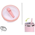 thumbnail image 1 of Vaso de 40 oz con pajita abatible, tapas de repuesto, cubierta reutilizable, tapas a prueba de derrames y salpicaduras para el hogar, viajes y la escuela (rosa), 1 of 7