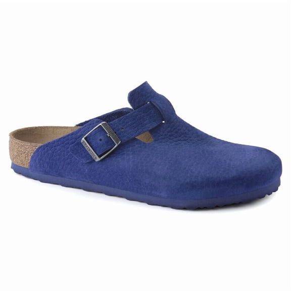 BIRKENSTOCK BOSTON NUBUCK LEATHER Clogs Indigo Blue