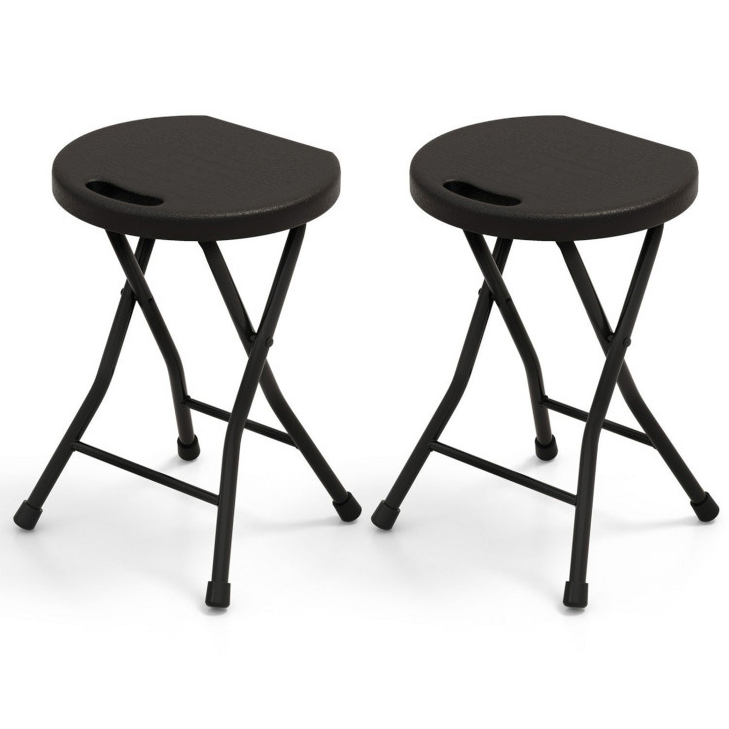 Aimee Lii Set of 2 18 Inch Collapsible Round Stools with Handle, Outdoor Patio Set Aimee Lii Set of 2 18 Inch Collapsible Round Stools with Handle, Outdoor Patio Set
