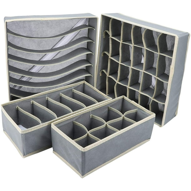 Juego de 4 cajones organizadores para ropa interior sujetadores cajas de almacenamiento organizador caja plegable organizador de armario para