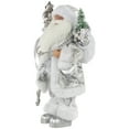 thumbnail image 3 of 12" White and Silver Santa Claus with Staff and Gift Bag Christmas Figure, 3 of 4