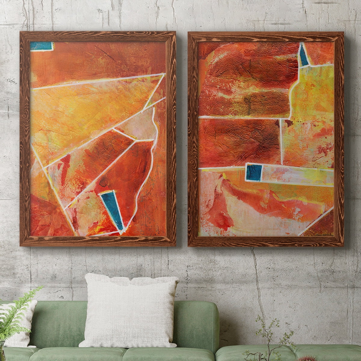 Primary Connection III - Premium Framed Canvas 2 Piece Set - Ready to Hang