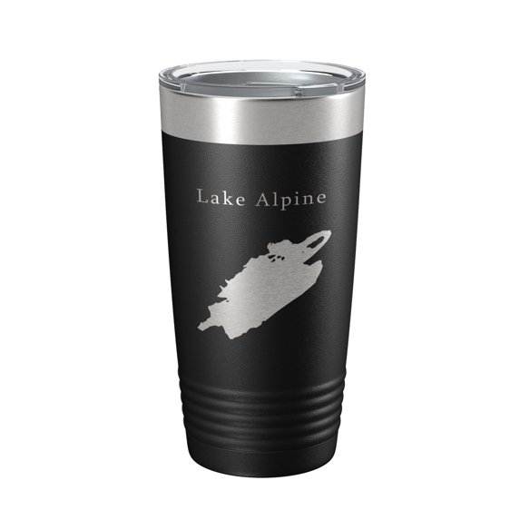 Lake Alpine Map Tumbler Travel Mug Insulated Laser Engraved Coffee Cup California 20 oz Black