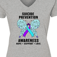 thumbnail image 4 of Inktastic Suicide Prevention Awareness Hope Support and Love Women's V-Neck T-Shirt, 4 of 5