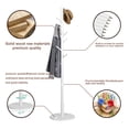 thumbnail image 2 of Vlush Wooden Coat Rack Stand, Entryway Hall Tree Coat Tree with Sturdy Solid Round Base for Hat,Clothes,Purse,Scarves,Handbags,Umbrella(8 Hooks,Ivory White), 2 of 9