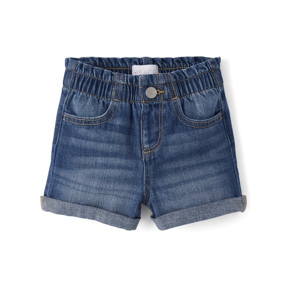 The Children's Place Baby & Toddler Girls Paperbag Waist Denim Shorts, Sizes 6M-5T