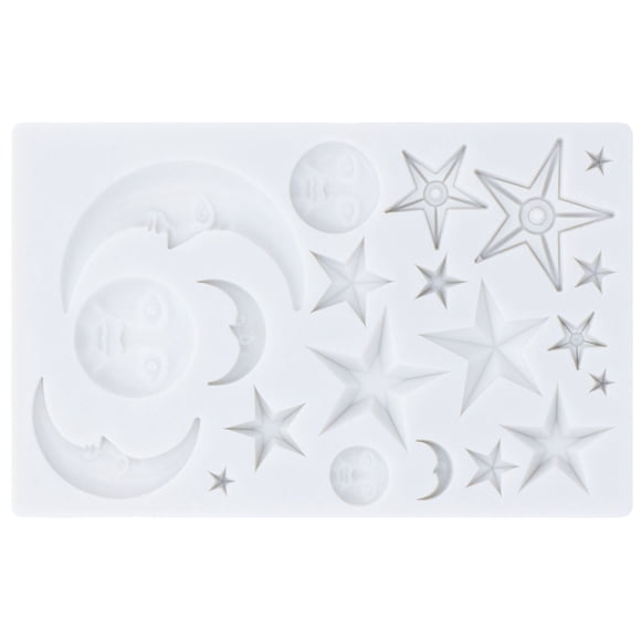 Silicone Fondant , Durable Silicone Star Moon Face Widely Used Silicone Baking Heat Resistant For Chocolate For Cake For Fondant