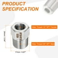 thumbnail image 2 of Uxcell 2pcs Stainless Steel Pipe Fitting 1/8" NPT Female x 3/8" NPT Male Reducer Hex Bushing Pipe Adapter Fittings Reducing Cast Pipe Connector for Water Oil Gas Tub, 2 of 6