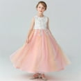 thumbnail image 1 of Cadeau pour Filles, Costume Princess à Imprimé Papillons, Robe Loli Mignonne pour Enfants, Col Rond, Manches Courtes, Nœud Brodé, Bouffante, Robe Princess, 1 of 2