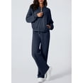 thumbnail image 5 of DOKOTOO Womens Sweatsuits 2 Piece Outfits Oversized Fleece Zip up Long Sleeve Sweatshirt with Wide Leg Sweatpants Tracksuit Lounge Sets, 5 of 10