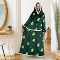 thumbnail image 2 of Blanket Hoodie Robe With Giant Pocket Lamb Lined Design For Spring Winter Fall Sleeping Wear, 2 of 6