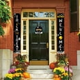 thumbnail image 4 of 3 Pcs TRICK OR TREAT WELCOME Banner Door Hanging Banner Flag Hanging Decorations Couplet Sign Set for Party Supplies Front Door Decor Black DIY, 4 of 8