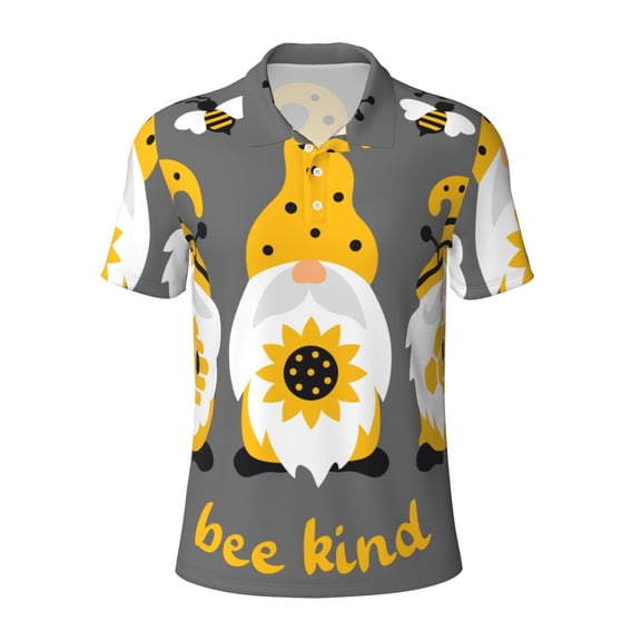 Kuqiui Mens Golf Polo Shirt Dry Fit Performance Sport Short Sleeve Golf Polo Shirts for Men-Bee Kind