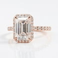 thumbnail image 4 of solitaire jewels 4CT Emerald Moissanite Halo Engagement Ring For Women, 14K Rose Gold, 4 of 8