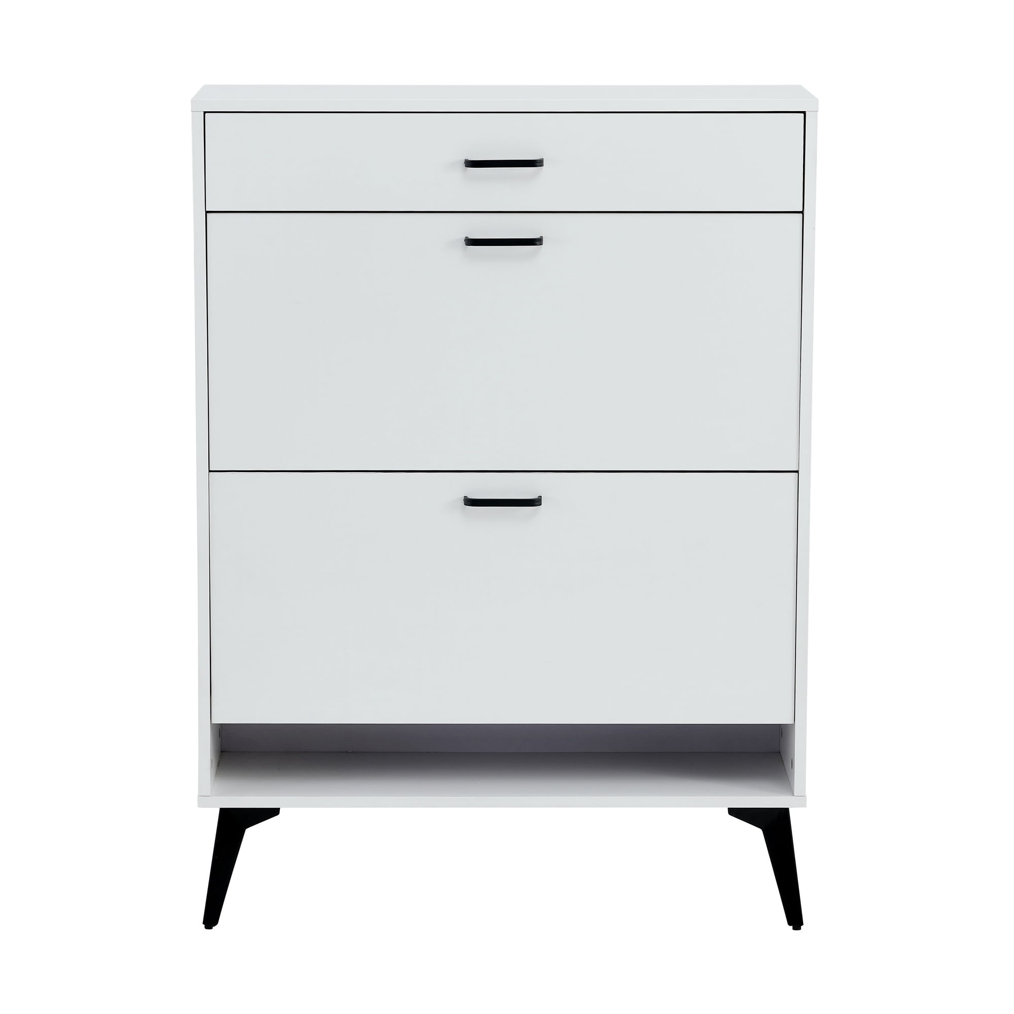 Kadyn 43.30"H White Shoe Storage Cabinet, Freestanding Shoe Rack Shoe Cupboard Organizer for Entryway with Metal Leg Kadyn 43.30"H White Shoe Storage Cabinet, Freestanding Shoe Rack Shoe Cupboard Organizer for Entryway with Metal Leg