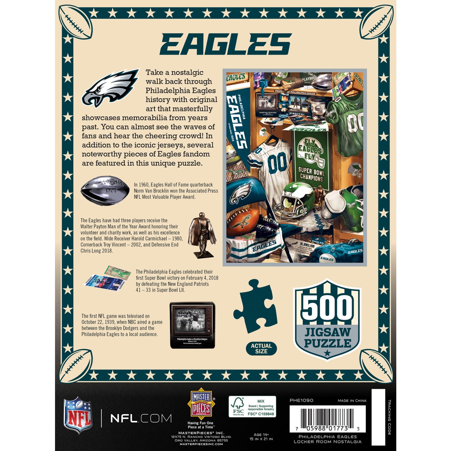 MasterPieces Adult Sports Puzzle - 500 Piece Philadelphia Eagles