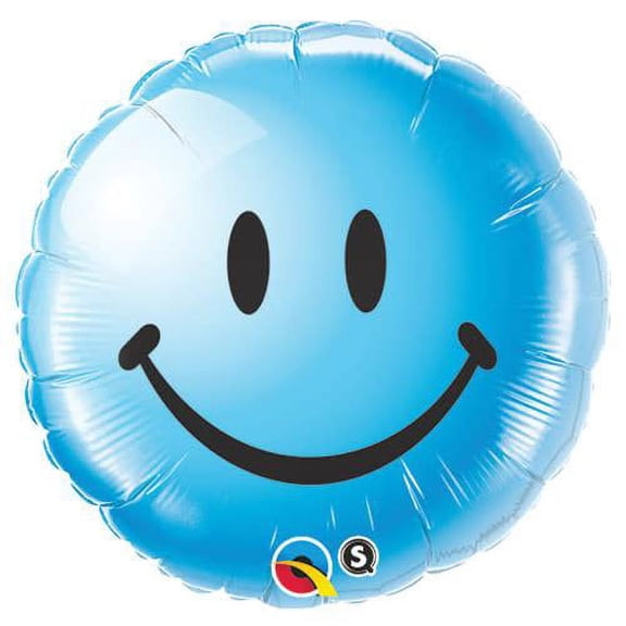 LOONBALLOON Smile Balloons, 18″ SMILEY FACE - BLUE