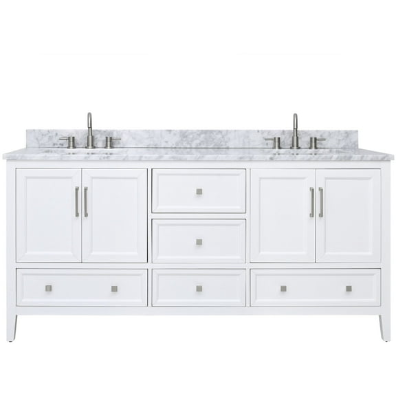 Avanity Everette-Vs73-Wt-C Everette 72" Free Standing Double Basin Vanity Set - White
