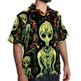 thumbnail image 2 of Alien Men's Short Sleeve Beach Shirts, Casual Button Down Poplin Printed Summer Tops - Unisex, 2 of 6