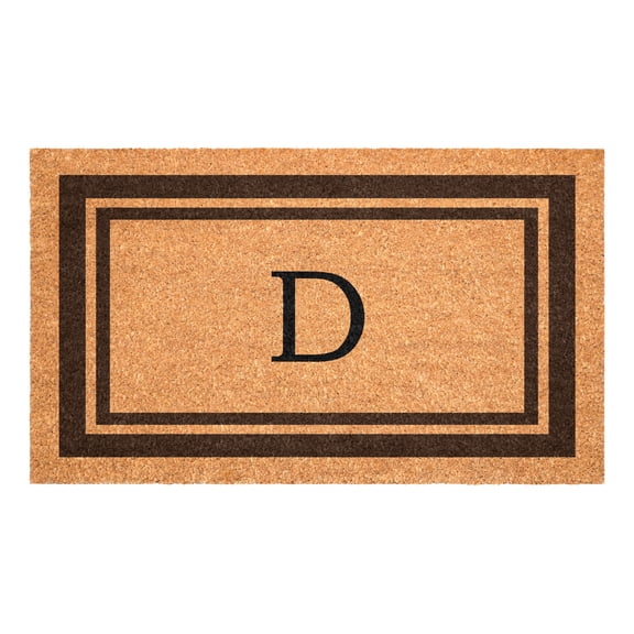 Brown Border Monogram Doormat (Letter D)