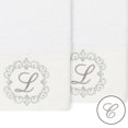 thumbnail image 2 of Authentic Hotel and Spa  100% Turkish Cotton Monica 2PC Embellished Hand Towel Set White C, 2 of 3