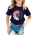 thumbnail image 5 of XIMIN T-Shirts Filles Graphiques Tournesol Manches Courtes Col Rond Coton Coupe Ample Décontractée Été, 5 of 5