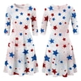 thumbnail image 6 of BOMYJESK Women's 250th Anniversary USA Flag Floral Maxi Dress 4th Of July Summer Dresses Boho Independence Day Midi Dresses Casual Patriotic American Flag Evening Dress for Party White XL, 6 of 7