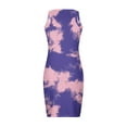 thumbnail image 4 of Besolor Robes d'Été Côtelées pour Femmes Robe Débardeur Imprimée Tendance Col Rond Sans Manches Robe Mini Ajustée Décontractée, 4 of 5