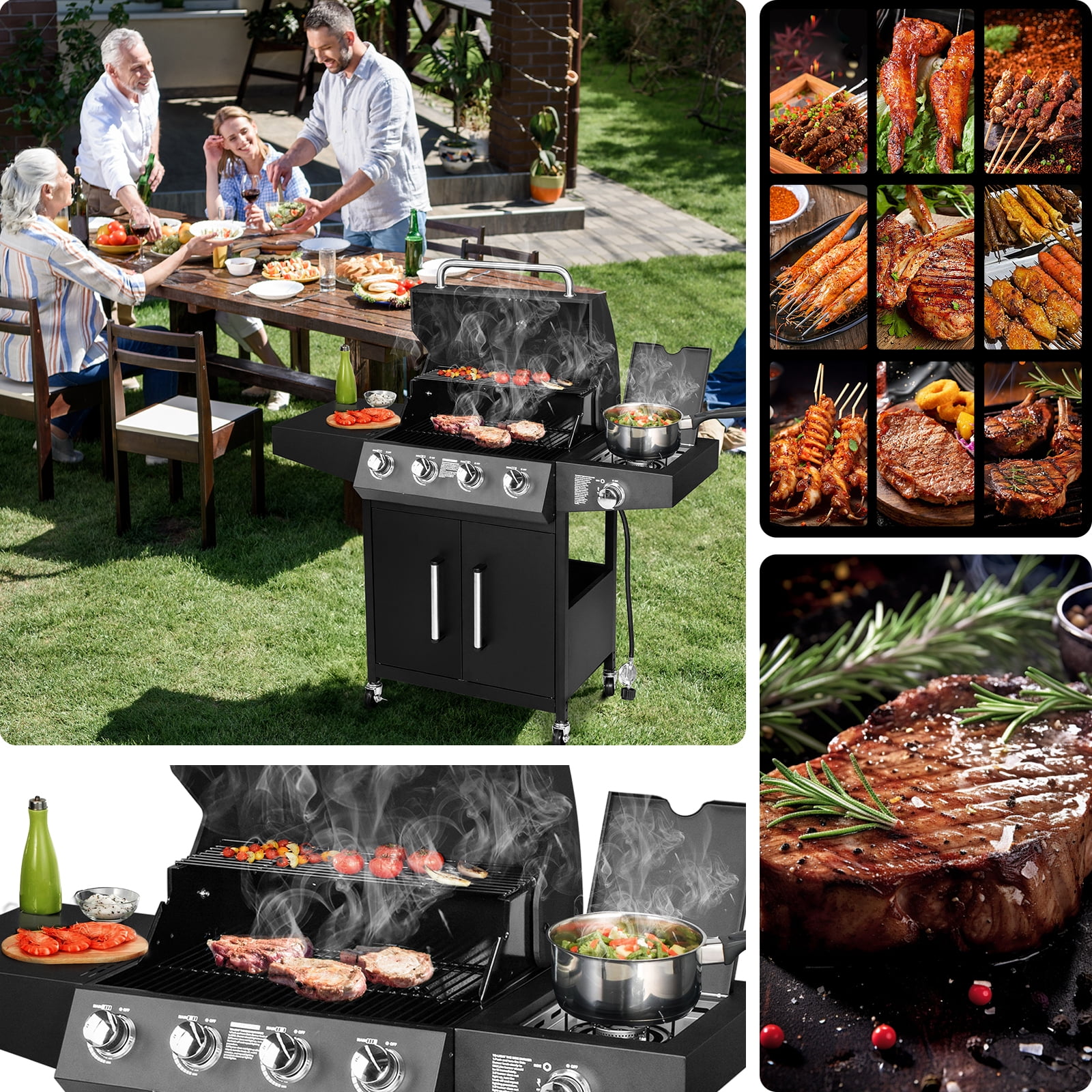 iTopRoad Grill Propane Gas Grill with Stove 58000 BTU for Outdoor
