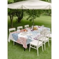 thumbnail image 4 of Outdoor Tablecloth with Umbrella Hole for Patio/Picnic/Party/Camping, Red Blue Coastal Waterproof Table Cloth Rectangle Table Cover Washable, Coral Conch Starfish Nautical Ocean (54"x 80"), 4 of 9
