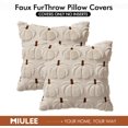 thumbnail image 7 of Fall Pumpkin Plush Pillow Covers 18x18, Faux Fur Decorative Pillow Cases for Couch, Halloween Decor for Living Room Bedroom, 2 Set, Beige Brown Stem, 7 of 7