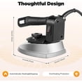 thumbnail image 6 of 1200W Steam Iron, Steam Or Dry Ironing, 5 Temperature Gears, Clothes Iron with 0.79Gal Water Tank and Scald-Prevention Plate, Professional Clothing Iron for Home, Clothing Store, Hotel, 6 of 9
