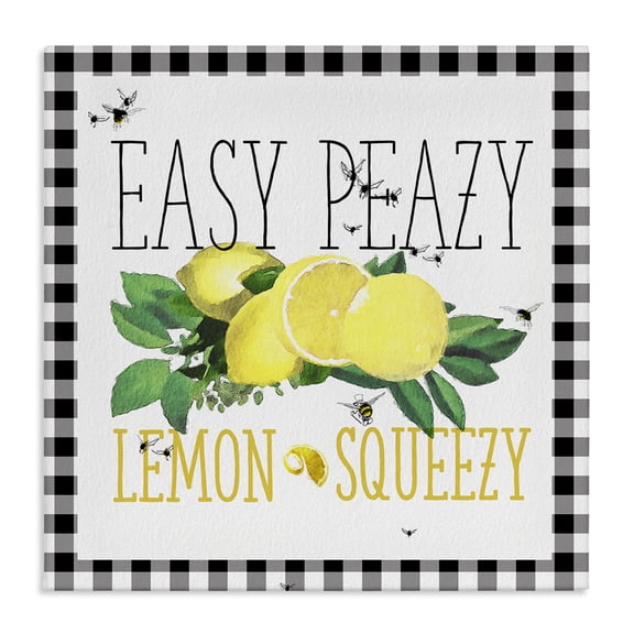 Stupell Industries Farmhouse Easy Peazy Lemon Squeezy Canvas Art, 17 x 17, by The Saturday Evening Post