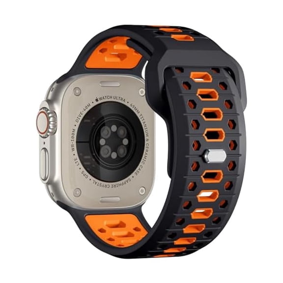 Compatible with Apple Watch Ultra 2 & Ultra 3 & Ultra Band 49mm 44mm 45mm 46mm 42mm for Men, Breathable Silicone Band Sport Loop Strap for Apple Watch iWatch Bands Series 11 10 9 8 7 6 5 4 3 SE