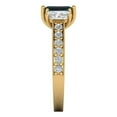 thumbnail image 3 of 1.88 ct Emerald Cut Natural London Blue Topaz 3 Stone 18K Yellow Gold Womens Engagement Ring, 3 of 5