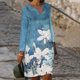 thumbnail image 2 of Vestido largo hasta la rodilla con cuello en V y manga larga con estampado cómodo e informal a la moda para mujer Pompotops  hdfakjf3093, 2 of 8