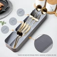 thumbnail image 3 of Organizador de cajones Caja de almacenamiento de cubiertos de cocina Compacto separador de cubiertos Porta cubiertos con icono de cuchillo cuchara tenedor -Gris, 3 of 4