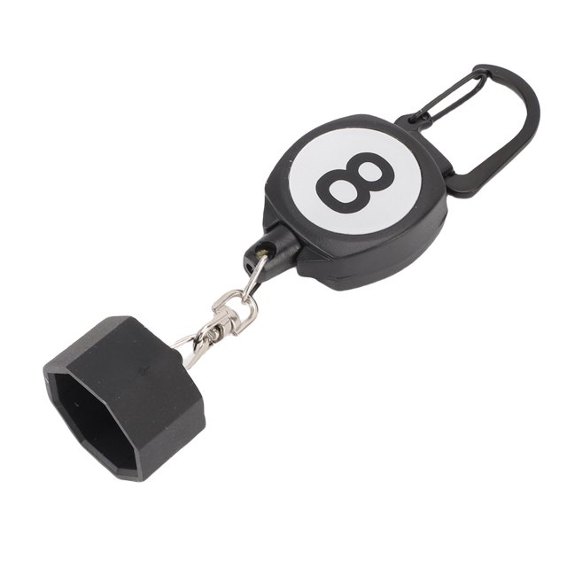 Pool Chalk Holder, Billiard Chalk Holder ABS Portable with Retractable Rope Buckle for Billiard Accessory