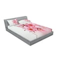 thumbnail image 2 of Ambesonne Floral Fitted Sheet & Pillow Sham Set, Cherry Blossom Petals, Queen, Pale Pink White, 2 of 2