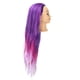 thumbnail image 2 of Cabeza de maniquí de pelo en color morado y rosa degradado, cabeza de muñeca de entrenamiento para peluquería con pelo liso, 2 of 10