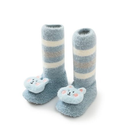 

Cathalem Size 1 Shoes Boys Baby Shoes Floor Thickened In Autumn And Winter Children Cartoon Shoes for New Born Baby Girl Blue 2 Years