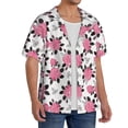 thumbnail image 4 of Cauagu Rose Flowers Men's Short Sleeve Button Down Hawaiian Shirt for Men Bowling Shirts Casual Summer Beach Shirt,3X-Large, 4 of 6
