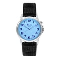 thumbnail image 1 of Bandini Mens Glow Watch - 2 Piece Nylon Band - 38mm Analog Men's Easy to Read Wrist Watch with Light, Light Up Watches, Quartz, White Dial, Big Numbers, Glow in the Dark Hands - Silver Tone / Black, 1 of 6