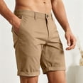 thumbnail image 4 of LEKWK Casual Shorts for Men Flat Front Chino Shorts with Belt Loops Button Closure Rolled Hem Relaxed Fit for Golf Travel Summer Everyday Wear Coffee L, 4 of 7
