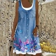 thumbnail image 2 of IROINNID Women's Sleeveless Fit&Flare Dress Round Neckline Casual Floral Fake Two-Piece Dress Regular Print Dress, 2 of 4