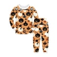 thumbnail image 4 of Miaoju Cotton Halloween Pajamas Size 6 Pumpkin Print Long Sleeve & Long Pants Outfit Trendy Home Clothes 2 Piece Loungewear, 4 of 4