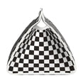 thumbnail image 3 of Lsque Black and White Checkerboard Printed Long Tissue Box Cover Holder, Facial Paper Organizer Dispenser,Triangle with Bottom Belt, PVC Leather Decorative Organizer, 3 of 9