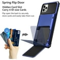 thumbnail image 2 of Compatible with iPhone 12 Pro Max Case 5G Wallet 4-Card Slot Credit Card Holder Flip Hidden Pocket Dual Layer Hybrid TPU Bumper Armor Protective Hard Shell Back Cover Navy, 2 of 12